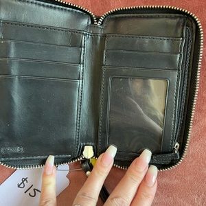 Coach black zipper wallet